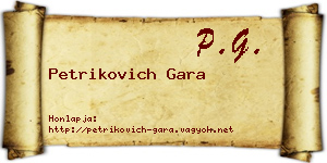 Petrikovich Gara névjegykártya
